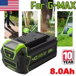 8.0AH For Greenworks G-max Lithium Battery 29472 29462 29252 20202 Volt. Fixed Price $34.49.