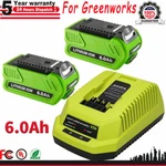 For Greenworks 40V 6.0AH G-max Li-ion Battery 29472 29462 29252 20202 Charger. Fixed Price $41.99.