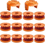 12 Spools WA0004 Line 0.065" 10FT Worx Trimmer WG151 WG163 WG170 +2 Caps. Fixed Price $23.33.
