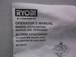 RY15519 Ryobi Curved Shaft Blower Attachment Manual Only. Fixed Price $5.68.