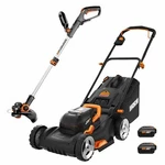 WG911 Worx 40V 17" Cordless Lawn Mower & 20V 12" Grass Trimmer Edger. Fixed Price $359.99.