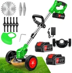 Electric Cordless Grass String Trimmer Lawn Edger Weed Wacker Cutter + 2 Battery. Fixed Price $37.99.