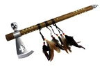 Wuu Jau Co L-111 Native American Peace Pipe Tomahawk Axe, 18", Silver. Fixed Price $58.99.
