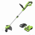 Greenworks Cordless Battery String Trimmer W/ & Charger. Fixed Price $72.00.