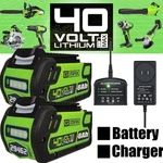 2PACK 8.0AH Battery / Charger For Greenworks Volt Lithium Ion G-max 29472. Fixed Price $76.00.
