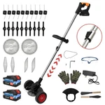 Electric Cordless Grass String Trimmer Lawn Edger Weed Wacker Cutter 2 Batteries. Fixed Price $46.99.