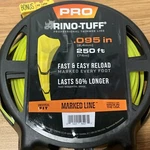Rino-tuff Pro Universal .095" X 250' Replacement Gas Electric. Trimmer Line. Fixed Price $14.95.