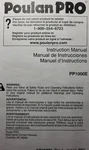 Poulan Pro PP1000E Handheld Line Trimmer Wacker Edger Attachment Owners Manual. Fixed Price $47.69.