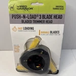 New Weed Warrior Push-n-load 3-BLADE Trimmer Head Accessory, Universal Fit. Fixed Price $14.99.