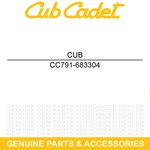 Cub Cadet 791-683304 Screw Guard Mtg Pk CC5090BC CC4090 CC2090 BC5090. Fixed Price $14.95.