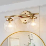 Uolfin A04326 Getsu 2-LIGHT Gold Bath Vanity Light, Sconce W/seeded Glass Shades. Fixed Price $64.99.