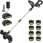 20V Cordless String Trimmer, Two 2.0AH Battery Powered With Fast Charger, 12''. Fixed Price $99.87.