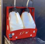 Fuel Jug Rack Holder With Custom Name Dual Locking Mount Race Trailer. Fixed Price $84.99.