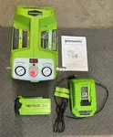 Greenworks 40 V Cordless Air Compressor. Fixed Price $90.00.