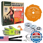Forester Brush Cutter Trimmer Conversion Kit With 8 Weed Eater Blade, Safety Gl. Fixed Price $79.82.