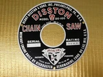 Disston Model DO-100 Chainsaw Starter Plaque Ring Name Tag --- Drawer 64. Fixed Price $19.95.