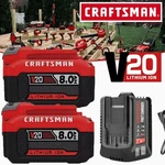 2PACK 20VOLT For Craftsman V20 8.0AH Li-ion Battery CMCB204 CMCB202 /charger. Fixed Price $54.98.