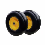 2NEW Commercial 13X5-6" Flat-free Smooth Tire With Wheels HUB3.25"-5.9"BORE 3/4". Fixed Price $198.96.
