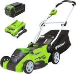 Greenworks 40V 16 (push) Cordless Lawn Mower 4.0AH Battery (1/3 Acre Button. Fixed Price $239.50.