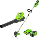 Greenworks 40V Cordless Yard Tool Combo Kit With 2.0AH Battery & Charger 12". Fixed Price $174.01.