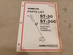 Homelite Parts List ST-30, ST-30C Electric String Trimmers. Fixed Price $10.99.