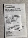 Craftsman Rotary Mower Owner's Manual 917.38527 22" 625 Series. Fixed Price $14.01.