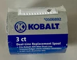 Kobalt 0506892 Dual-line Replacement Trimmer Spool .065" Lot Of 3 For 40V Max. Fixed Price $9.99.
