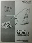 Homelite Gas String Trimmer St- 400 Parts Manual Weed Wacker Line Brush Cutter. Fixed Price $29.69.